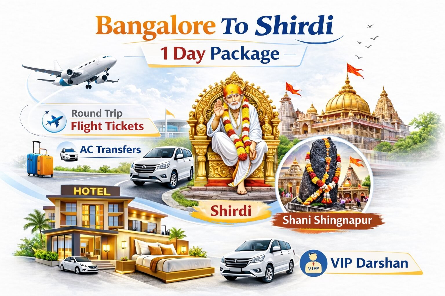 bangalore to shirdi 1 day package