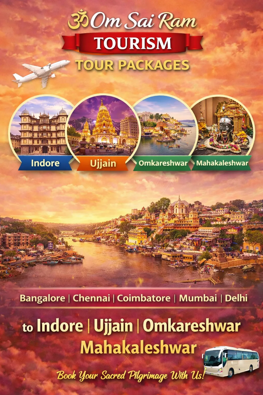 Delhi to Kashi Prayagraj & Ayodhya 4 Days / 3 Nights Tour Package by Flight Om Sai Ram Banners Mobile (2)